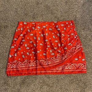 Red Paisley layered skirt